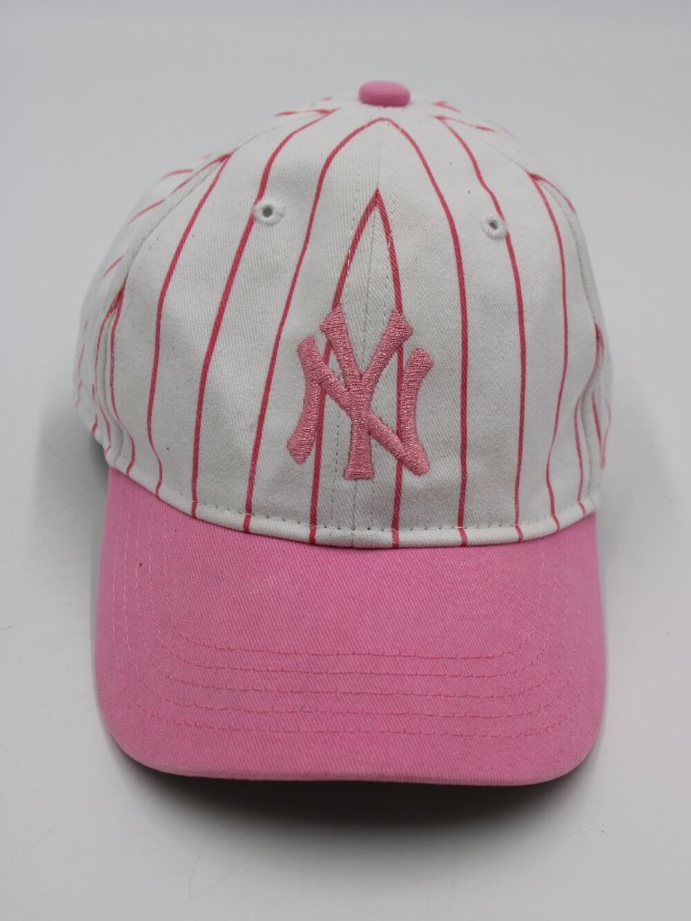47 Brand New York Yankees Toddler Hat Strapback Cap MLB Pink & White Stripes